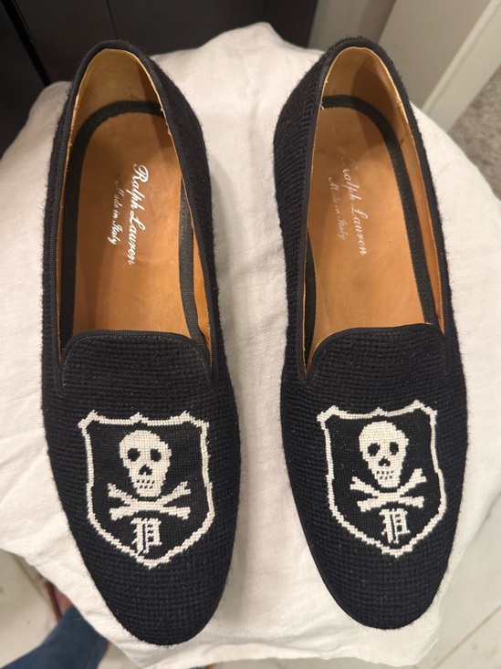 Ralph Lauren Made in Italy Skull Crossbones Needlepoint Smoking Loafers main image 12